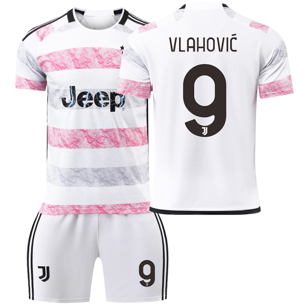 Juventus udebanefodboldtrøje til børn 23/24 No.9VLAHOVIC Children's size20