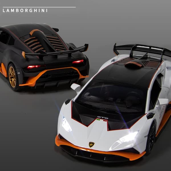 1:24 Legering Die Cast Bilmodel til Lamborghini Huracan STO 2021, Træk Tilbage Bilmodel Legetøjsgave til Børn 3 til 12 År Gamle
