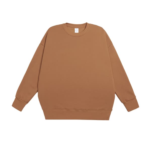 Rundhalset sweatshirt i uld, tyk, løs, blød pullover-sweatshirt XXL