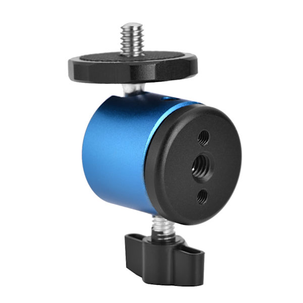 360 Swivel Ball Head 1/4\" Skruvfäste för DSLR-kamerastativ Kulhuvud Stativhuvuden (Blå)