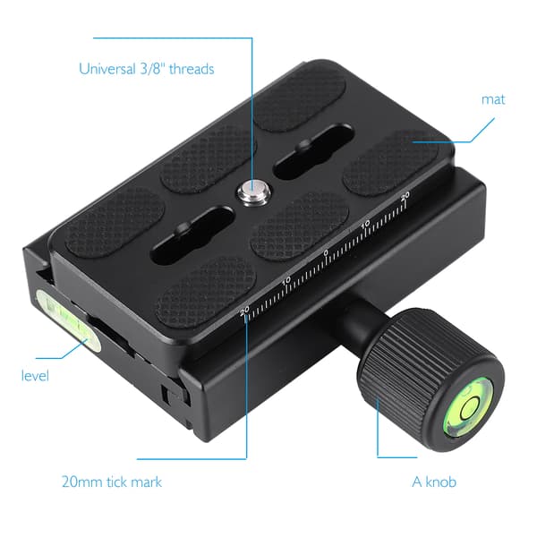 Bærbar Universal Kamera Quick Release Plade Adapter Monteringsskrue til Stativ Monopod