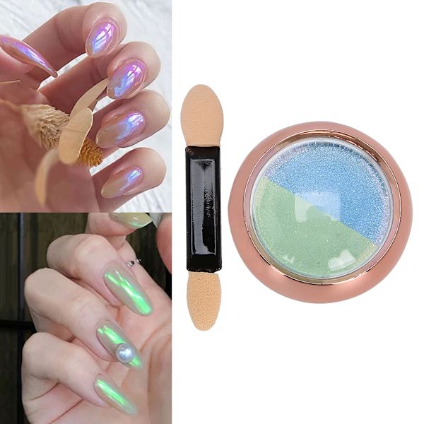 Nagelkonst Glitter Spegelpulver Pigmentpulver Nagelkonst Manikyrpulver Tillbehör04