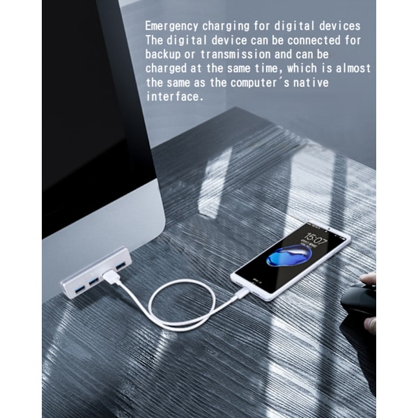 MH4PU Snap-in USB3.0-hub och splitter för bärbar dator Snap-in-förlängningshub