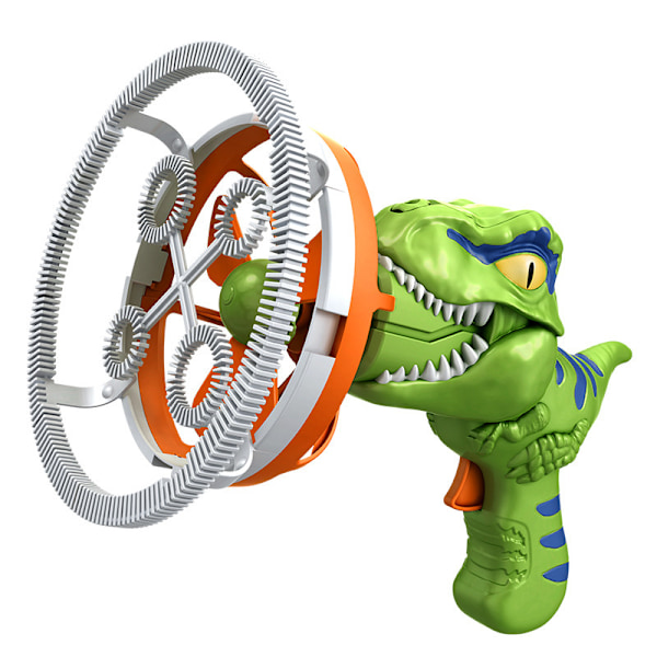 Elektrisk Dinosaurie Bubbelmaskingevär för Barn 4-8 År, Stor Dino Bubbelblaster med Bubbla-i-Bubbla Design, Utomhus Trädgård green