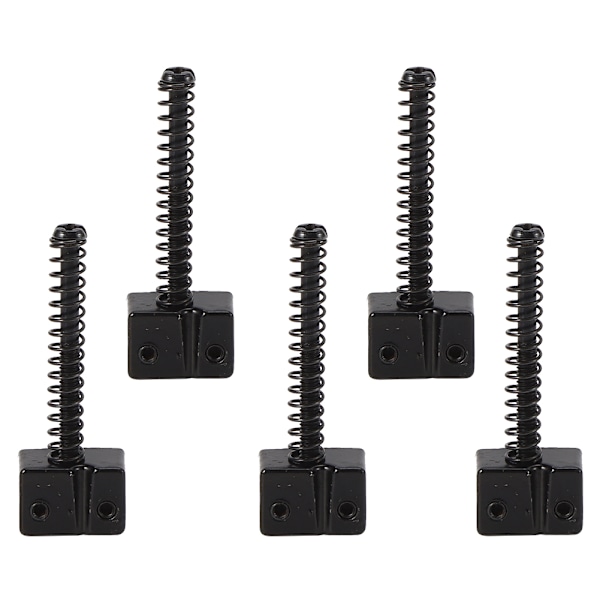 5Pcs Bass Bridge String Saddles for Bass Electric Guitar Replacement Part Spring ScrewsBlack