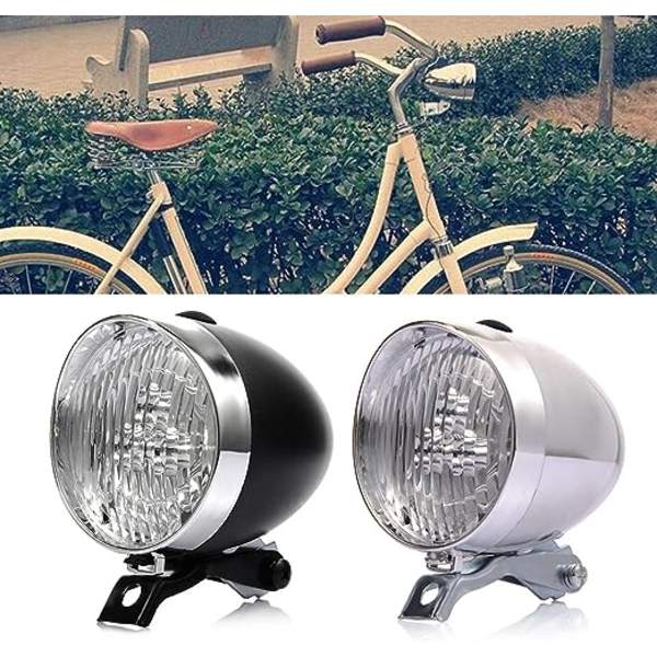 Rento Retro-pyörän etuvalo, 3 LED-pyörän etuvalo sumu Retro-etuvalo sumu yöturvallisuusvalo telineellä musta
