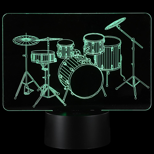 WJ LED-bordlampe LED-bordlampe LED-bordlampe 1 sæt trommesæt natlys til 3D-illusion touch-natlampe soveværelse værelse dekoration LED-natlys