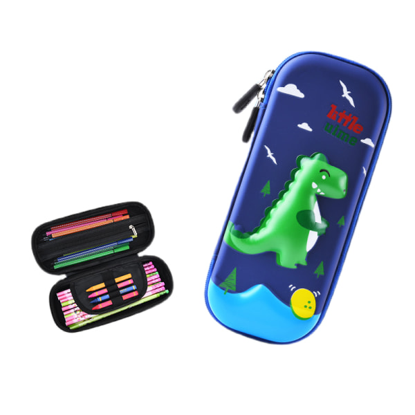 Pencil Case Organizer til børn uime  stor kapacitet 3D tredimensionelt multi-rum elev pencil case børns skoleartikler（Dinosaur ）