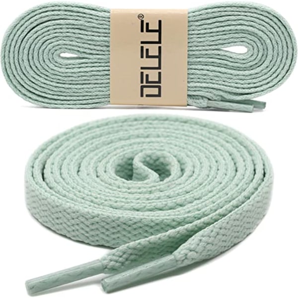 2 pairs of flat shoe laces, suitable for skateboard shoes and sports shoes,31"Inch（Light Green）