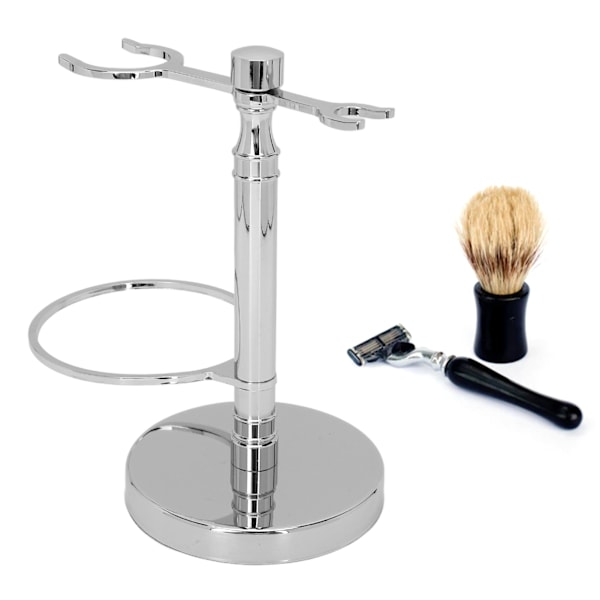 Barberhøvel- og koststativ i legering, rustfritt, stabilt, minimalistisk, universelt barberkoststativ for menn