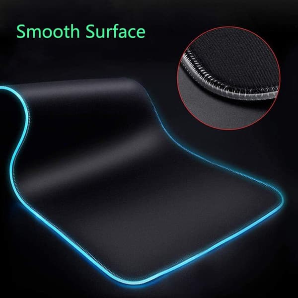 Gaming Mousepad, Blødt LED-lys Mousepad, Sort Premium-tekstureret Mousemat, med 8 Lystilstande, 10 x 12 Tommer, til Julegave
