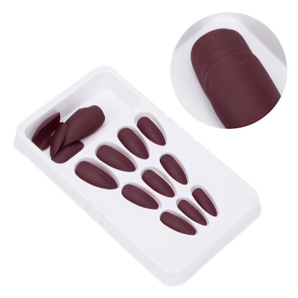 24 stk. Matte Falske Negle Fuld Dækning Falske Negle Tip Manicure Værktøj til Kvinder og PigerF143