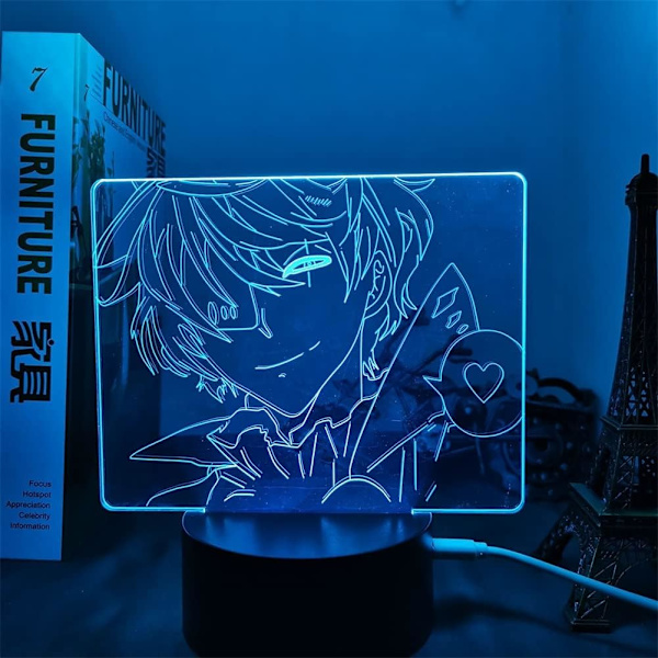 3D illusjonsnattlys Bungo Stray Dogs figur animelampe USB/batteridrevet berøring/fjernkontroll fargeskiftende akryl LED-lys julegaver