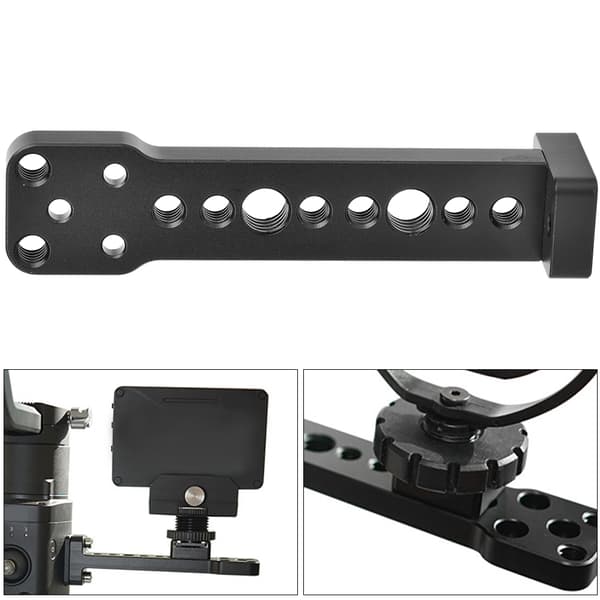 Sort aluminiumslegering kamera ekstern monteringsplade fast mikrofon til DJI Ronin s SC