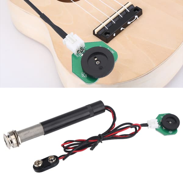 Endpin Jack Preamp Piezo Pickup Volumkontroll Reservedeler (for Ukulele)