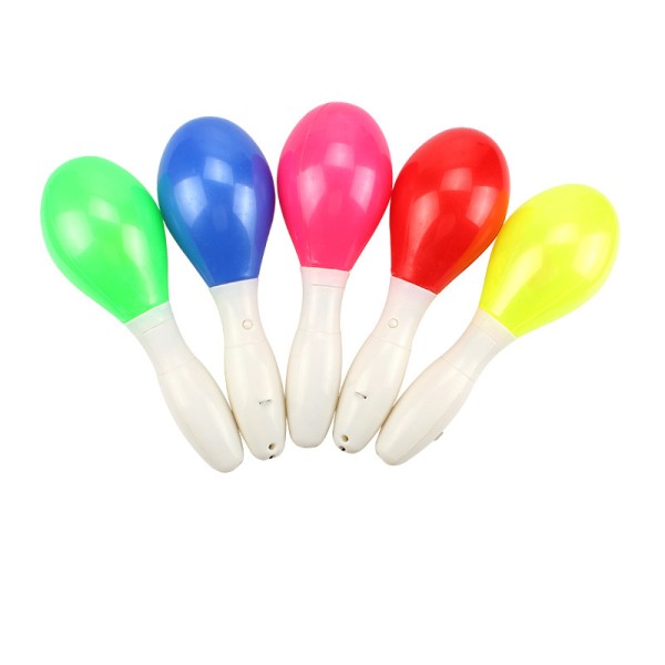 2 stk. LED Maracas Rattles Shaker Musikalsk Fest Lys Op Neon Legetøj（Farve Tilfældig）