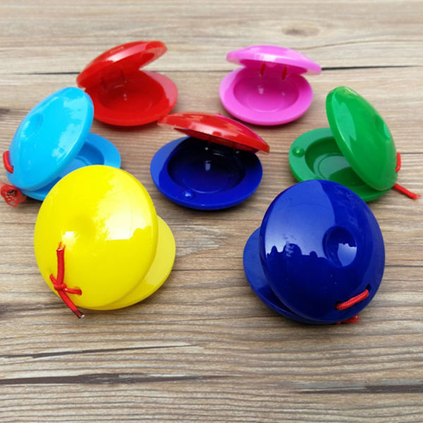 Barn Finger Castanet Plast Castanet Musikinstrument Rytm Pedagogisk Leksak för Barn Mörkblå