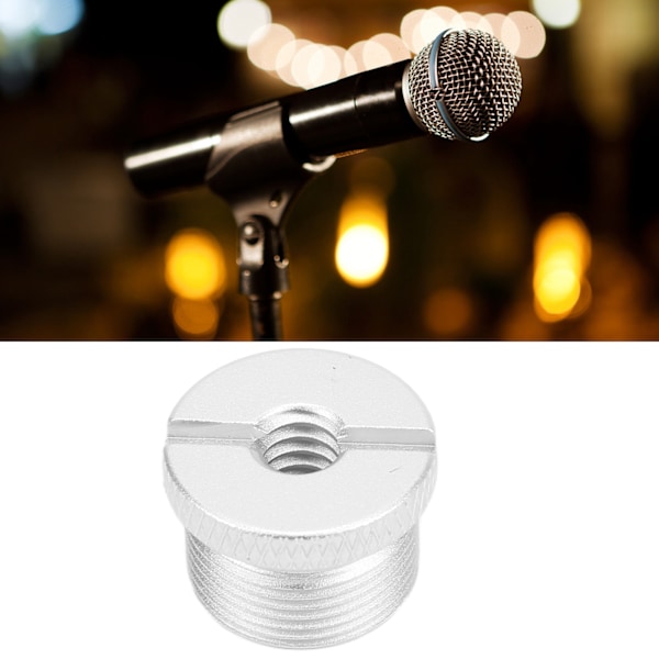 1/4 tum hon till 5/8 tum hane gängadapter Aluminiumlegering MikrofonskruvadapterSilver F18B