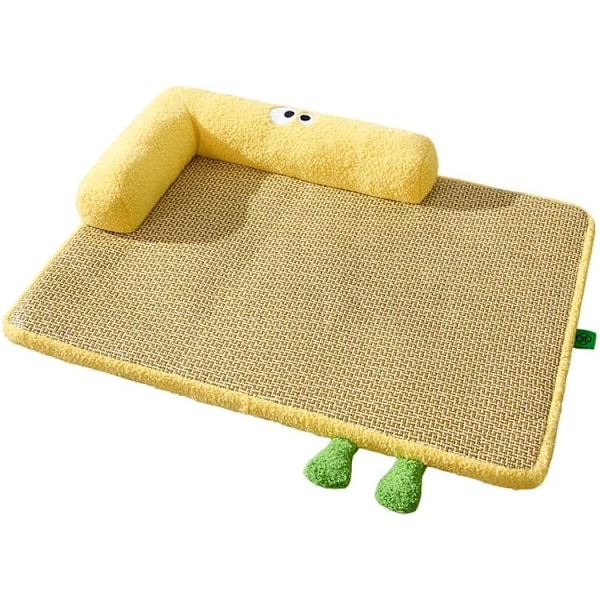 Sommarkylande Husdjursmatta Rattan Pad Säng Fyrkantig Kylmatta Husdjursis Rattan bo Husdjurssäng Sommar Pad, Sovande (XL) XL