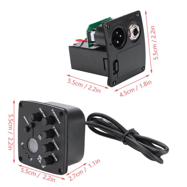 E-4T 4-bands EQ Equalizer Pickup Tuner för Akustisk Gitarr Musikinstrument Tillbehör Kit