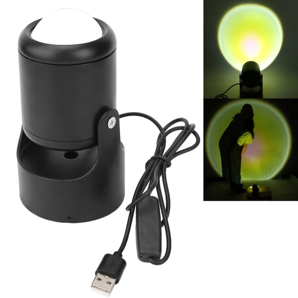 Solnedgangsprojektorlampe USB-projeksjonsnattlys Dekorasjonslampe for soverom Stue Sol