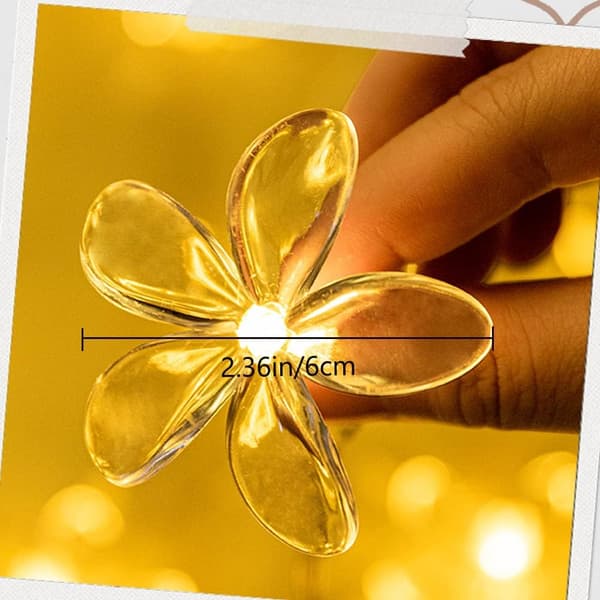 Körsbärsblommor Ljusslinga, Batteridrivna Blomsterljusslingor för Hem Sovrum och Bröllopsdekor Warm Light 3M 20 LED