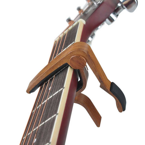 Aluminiumlegering 6-strängad akustisk elektrisk gitarr Capo Instrument Tillbehör (Rosenträ Korn)