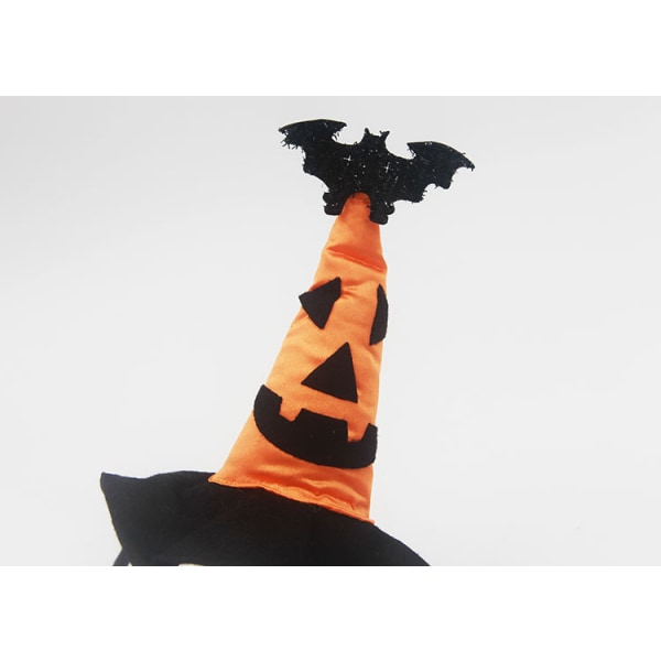 2-pack Halloween Masquerade Dress Up Party Huvudbonader Skull Pumpkin Witch Barnpannband (svart cap för fladdermusmössa)