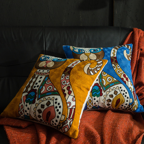 Set med 2 dekorative putetrekk for sofa innendørs seng, abstrakt mønster hjem sofa putetrekk putetrekk gave seng bil stue hjem, 18 x 18 tommer