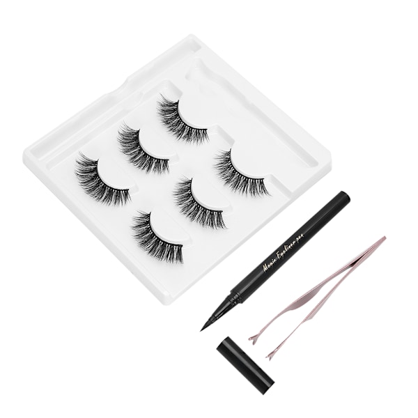 Itseliimautuva Eyeliner - Vesipohjainen Eyeliner - Tekokarvat - Pinsetit - Meikkityökalusarja (E69 Musta Laatikko)