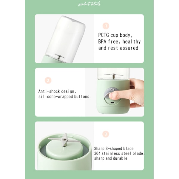 Net-berømthed trådløs juicer bærbar husholdnings frugtkop mini juicer kop USB opladning lille juicer Hvid