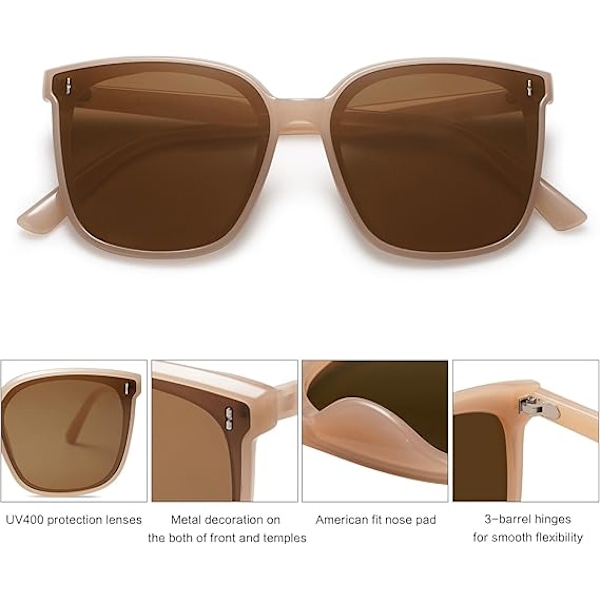 Trendy Oversized Solbriller for Kvinner og Menn Brown/Brown Gradient