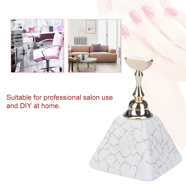 Magnetisk negletip øvelsesstand base legering holder neglekunst display stand manicure værktøj (Beige)