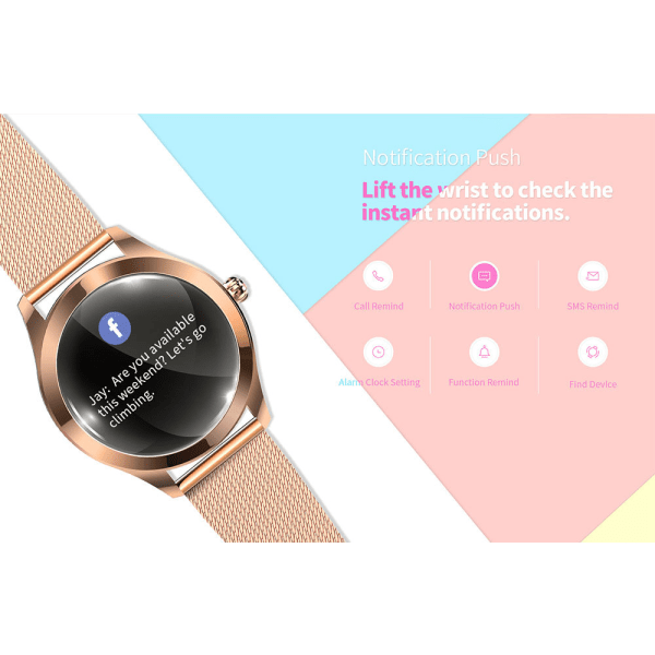 KW10 Dam Smart Armband Sport Stegräknare, Kaloriförbrukningsberäkning, Smart Watch