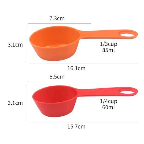Kök Färg Plast Graderad Bakning Mätkopp Mätssked 12 Delar Set, Dedikerad Till Kök Matlagning Och Bakning