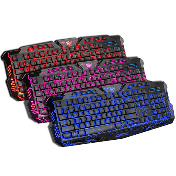 RGB-taustavalaisinpelihiiri, 104 näppäimen langallinen näppäimistö, sopii Win7 / 8 / Vista / XP / 2000 ja OSX 10.2
