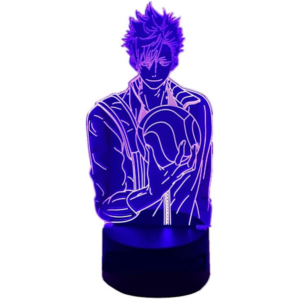 Anime-lamppu Kuroo Tetsurou 3D LED-illuusio akryyli yövalo lastenhuoneen sisustukseen 16 väriä vaihtuvat kaukosäätimellä luova valaistus lapselle