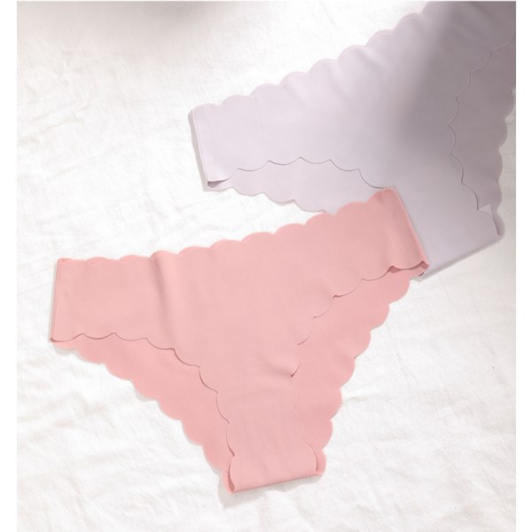 Sömlösa byxor för kvinnor paket med 3 Ice Silk Trosor Mid-Rise No Show underkläder, rosa, XL