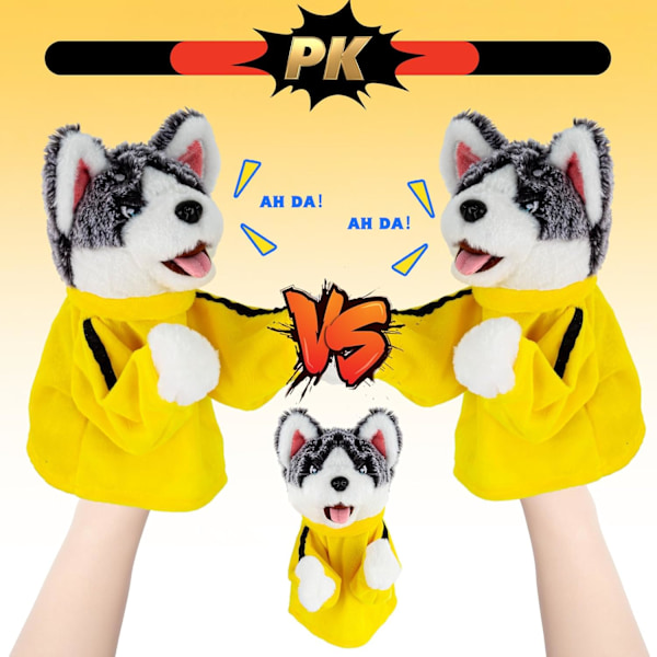 2024 Morsomme Gaver Hånddukke Spøk Stuff Boksing Husky Dyr Leke, Gag Gaver for Voksne Interaktiv Kung Fu Husky Hånddukke, Plysj 2pcs