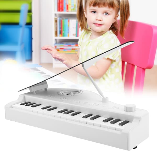 Barn Digital USB-driven 31 tangenter tangentbord Bluetooth elektronisk leksak Mini Piano (Vit)