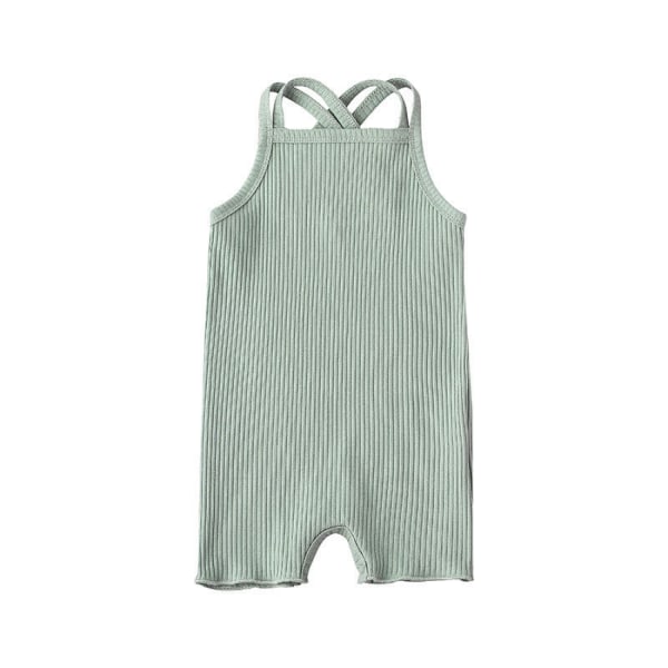 Babyflicka Romper Body - En Delig Jumpsuit - Ärmlös En Delig Babykläder Outfits Sommar --- Grön （Storlek 70）