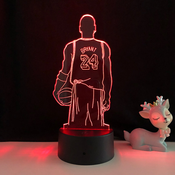 Qinwei Basketball Player Natlampe 3D Illusion LED Lampe med Fjernbetjening Bedste Fødselsdag for Sports Elsker --- A1（Sort Sæde）
