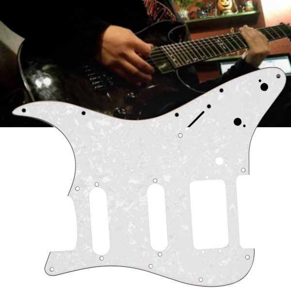 Elektrisk gitarr plektrumskydd 3-lager med aluminiumskärmning Musikinstrumenttillbehör GSSH53 Vit pärla