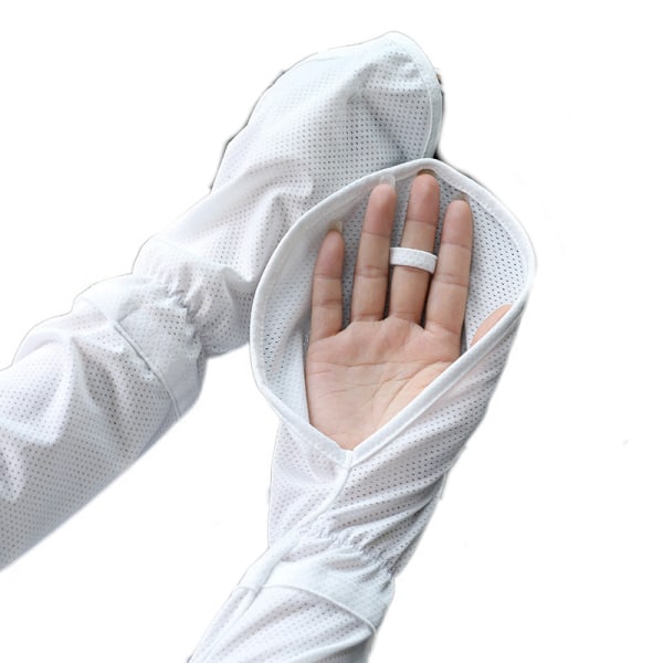 UV Solskydd Arm ärmar - Hästsko manschett för män & kvinnor-Vit