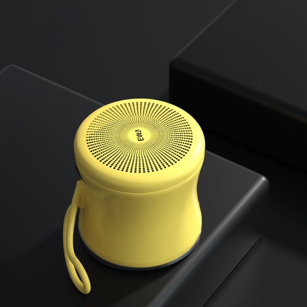 Bärbar trådlös Bluetooth-högtalare TWS IPX7 Vattentät Ultra Mini Bluetooth-högtalare Gul Liten Högtalarlåda Metallkropp