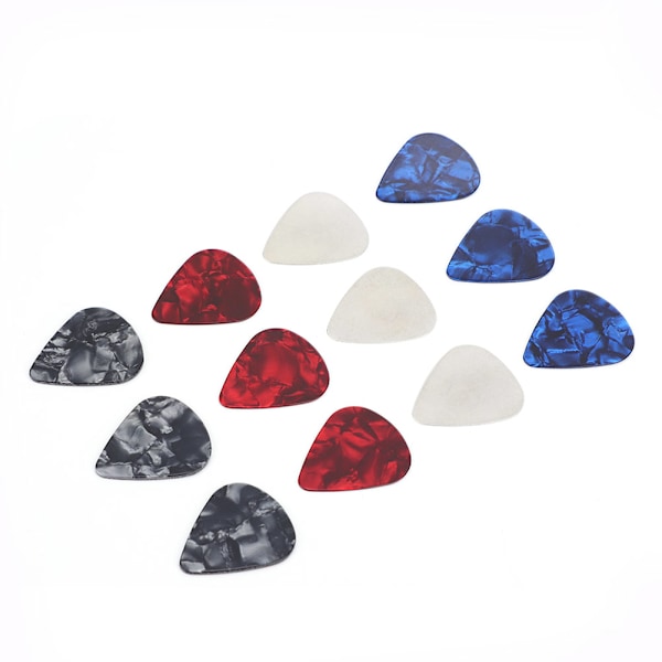 HEMA 12 st plektrum för gitarr 0,3 mm 0,96 mm 1,2 mm 1,5 mm Tillbehör till musikinstrument