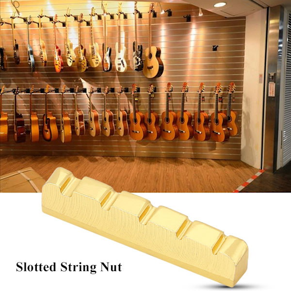 Mässings slitsad stallmutter gitarr instrument ersättningsdelar för 5-strängad elbas