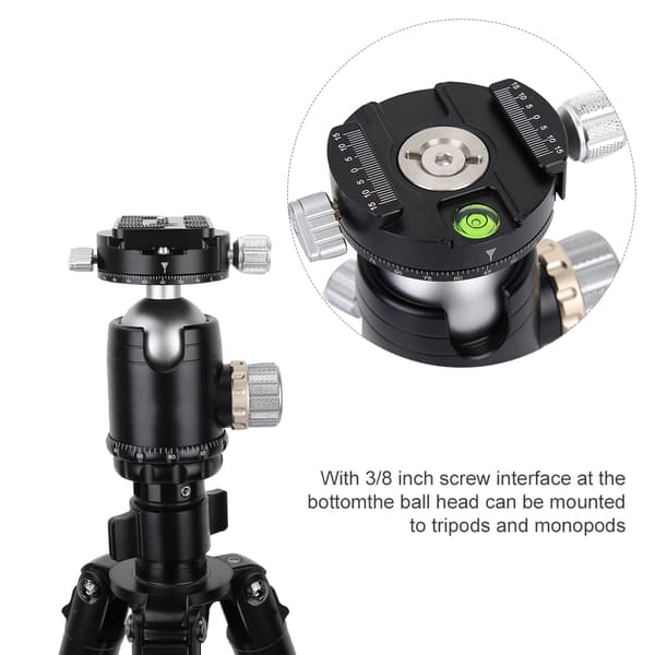 44 mm digitalt spejlreflekskamera stativ monopod kuglehoved 720 panorama med quick release plade