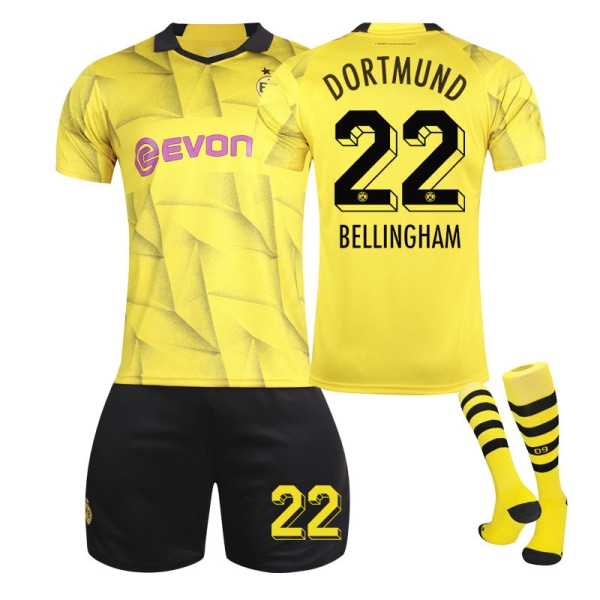 Dortmund Special Edition 23/24 sesongens barne-/voksenfotballdraktsett med sokker 22 BELLINGHAM L