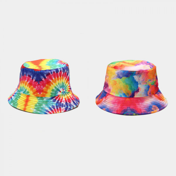 AVEKI Spandau Hat Tie Dye Vendbar Fiskerhat Sommer Strand Solhat til Kvinder